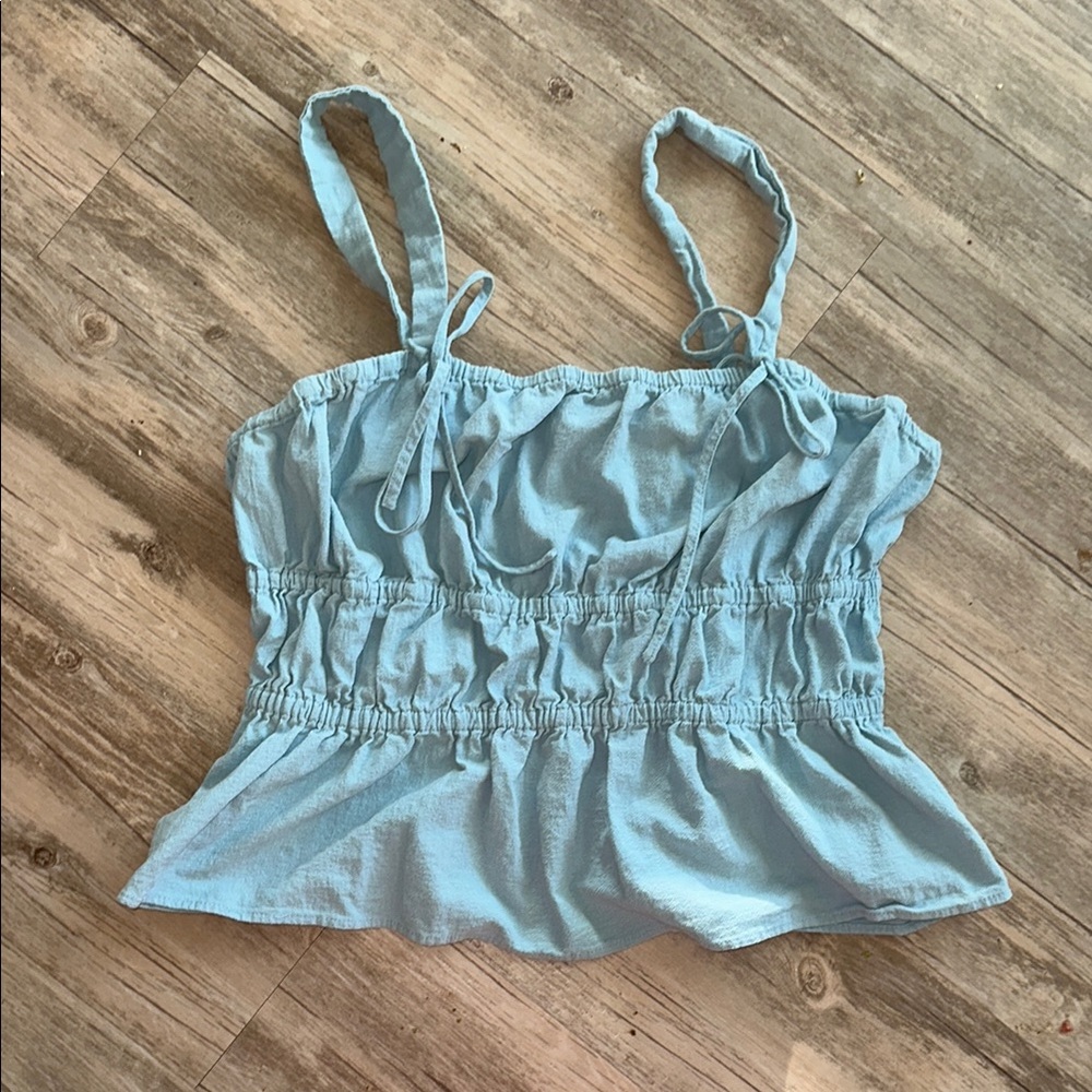 Universal Threads Flirty Blue Sleeveless Top Sz XL Spring Summer Cottagecore